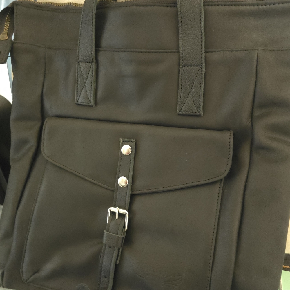 ORNA'S Black Leather Backpack